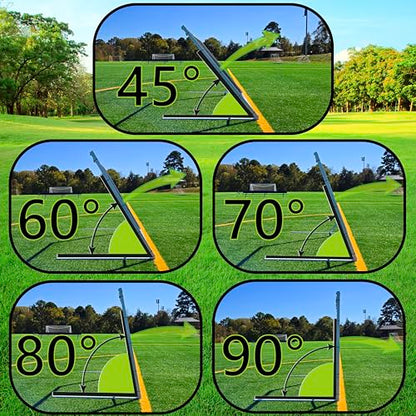 8x5 Ft Soccer Rebounder Goal, Heavy Duty 3MM Steel Frame w/Two Nets, 5 Adjustable Angles for Passing, Shooting & Skills Practice