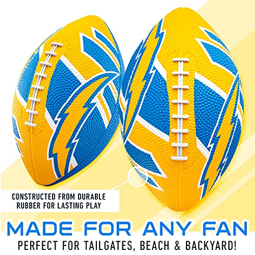 Franklin Sports NFL Team Footballs - Rubber Youth Mini Balls for All Teams - Kids 8.5" Football + Air Pump Sets - Official NFL Licensed - style: Los Angeles Chargers