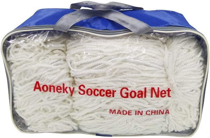 Aoneky Polyester Soccer Goal Net - 4 mm Cord - Replacement Full Size Football Post Net- Heavy Duty Soccer Netting - NOT Include Posts