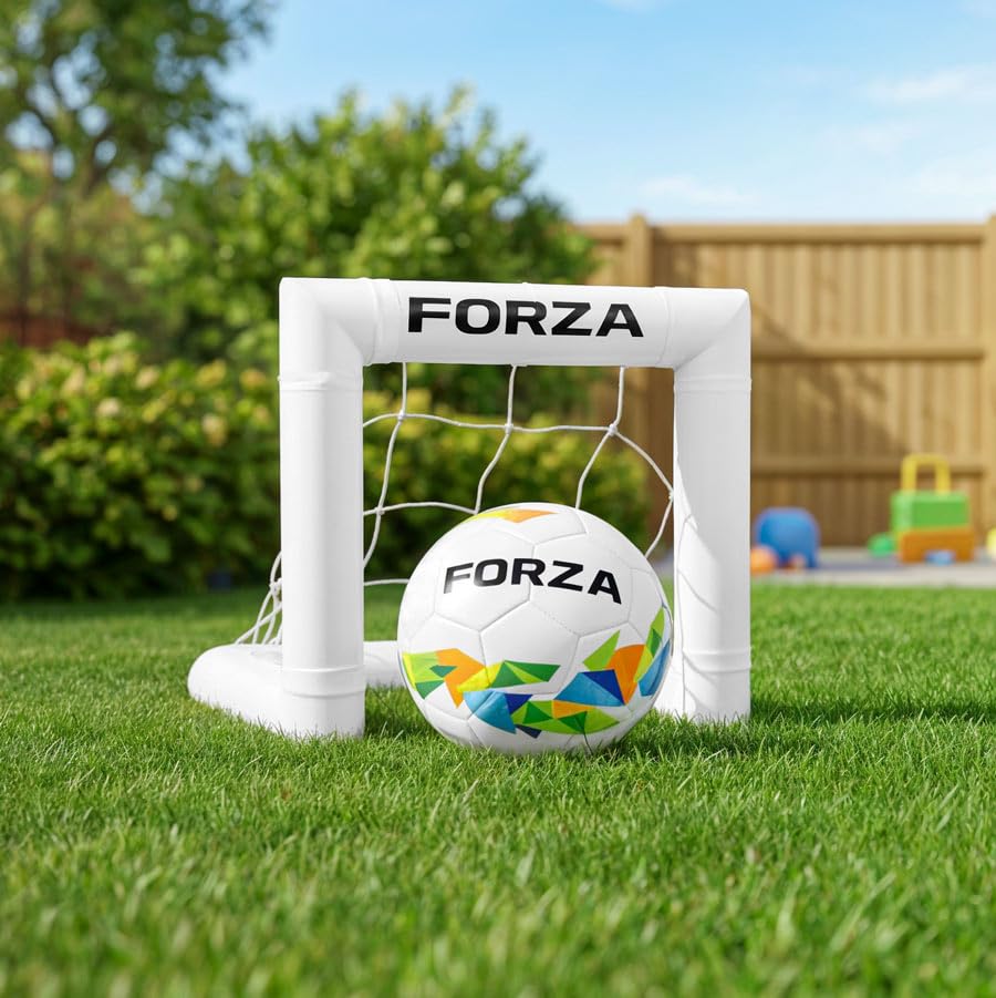 FORZA Toddler Mini Soccer Goal | 16in Training Target Goal for Preschoolers | Durable PVC Frame with UV-Stabilised Net - Perfect for Early Skills, Garden Play & Shooting Drills