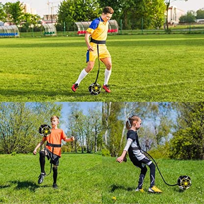 Taeku Soccer Trainer Adjustable Football Kick Training Equipment Control Skills Waist Practice Belt Volleyball Rugby Trainer Aid Universal Fits Size 3, 4, 5 Footballs for Kids Teens - color: 5 Gurte