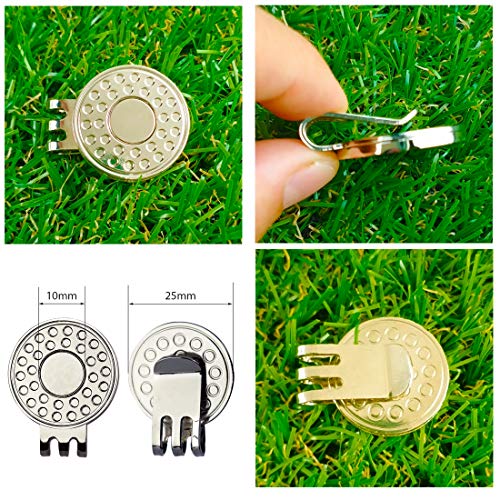 Golf Ball Markers with Hat Clips Value Sets for Men Women Golfer, Removable Attaches Easily to Golf Cap Premium Gifts - color: clover face