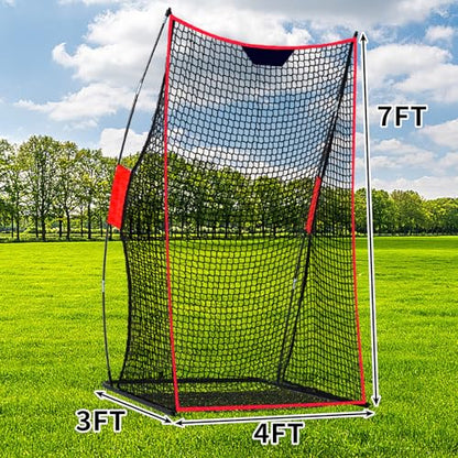 Football Kicking Cage & Practice Net - Portable Target System for Quarterback Passing Drills, Backyard Training Aid with Carry Bag - size: 4X7FT