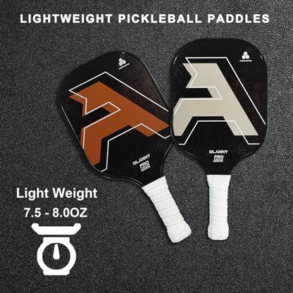 OLANNY Graphite Pickleball Paddles Set- Premium Rackets Fiber Face & Polymer Honeycomb Core Pickleball Set Includes Pickleball Paddles + Pickleball Balls+ Replacement Soft Grip + 1 Bag - color: Letter A