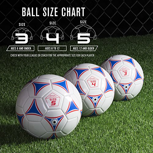 GoSports Premier Soccer Balls - Single or 6 Pack - Sizes 3, 4, 5, with Ball Pump - size: Single Ball - Size 5