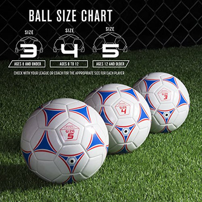 GoSports Premier Soccer Balls - Single or 6 Pack - Sizes 3, 4, 5, with Ball Pump - size: 6 Pack - Size 5