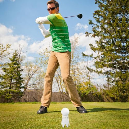 20pcs Golf Tees, Plastic Golf Simulator Tees Practice Golf Tees Indoor Outdoor White Rubber Golf Mat Tees Golf Training Accessories for Home Outside Winter Turf Driving Range (10 Tall + 10 Short)