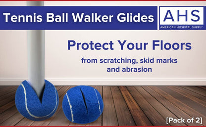 AHS American Hospital Tennis Balls for Walker Legs Tennis Balls for Walkers for Seniors | Complete Support & Surface Protection | Pack of 4 Precut (Blue)