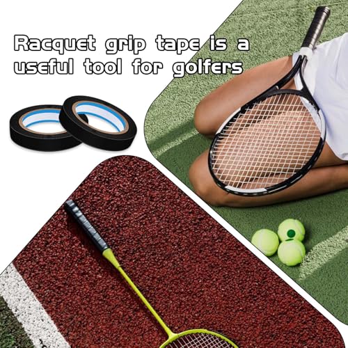 2 Rolls Finishing Tape Tennis Racket, 0.39 Inch × 11 Yards Grip Tennis Finishing Tape PVC Tennis Badminton Racquet Grip Tape Tennis Racket Wrap Grip Vinyl Extra Racquet Tape for Tennis Badminton