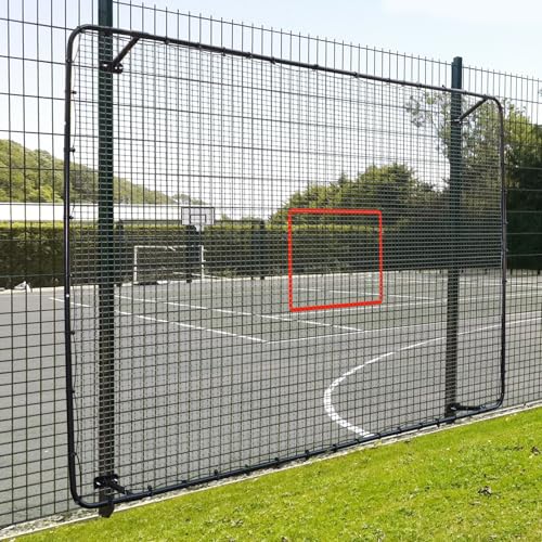 Fence-Mount Tennis Rebounder Net 12x8FT – Space-Saving Tennis Practice Wall with Adjustable Rebound Angle – Solo Training Net Fits Most Fence Poles, Heavy-Duty Frame for Outdoor Practice
