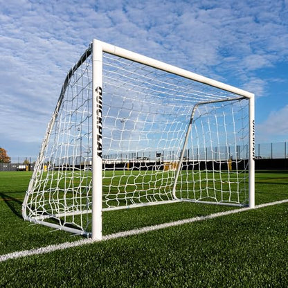 QuickPlay Pro Alu Match60 Portable Aluminum Soccer Goals for Backyard Training - Folding Soccer Goals with 3mm Net for Kids, Teams and Match Play