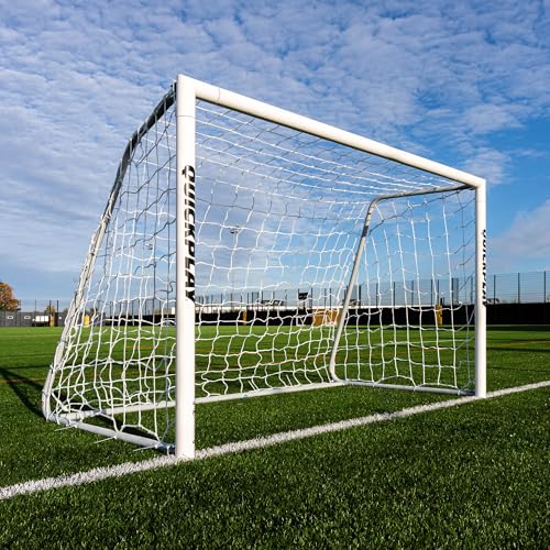 QuickPlay Pro Alu Match60 Portable Aluminum Soccer Goals for Backyard Training - Folding Soccer Goals with 3mm Net for Kids, Teams and Match Play
