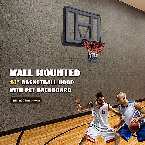 Basketball Backboard Rim Combo, Wall Mounted PET Basketball Hoop, Professional Detachable Basketball Backboard Replacement for Home Training/Club/Indoor & Outdoor