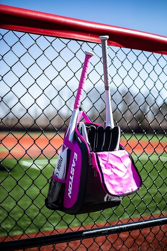 Easton | GAME READY Youth Backpack Equipment Bag | T-Ball / Rec / Travel | Baseball & Softball | Multiple Colors - color: Pink