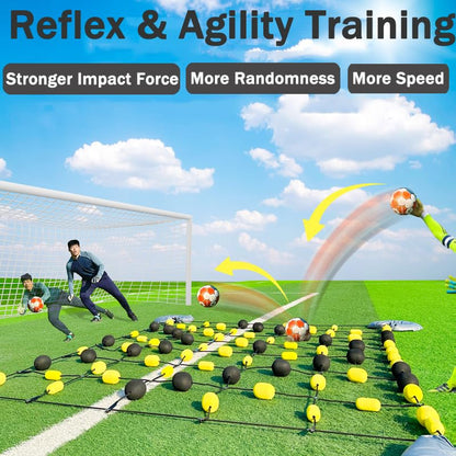 Goalkeeper Training Equipment -6.5 x 5.2 ft Pro Floor Matrix Deflector, Ball Deflector Soccer, Multiple Different Refraction Angles, Reflexes and Agility Training