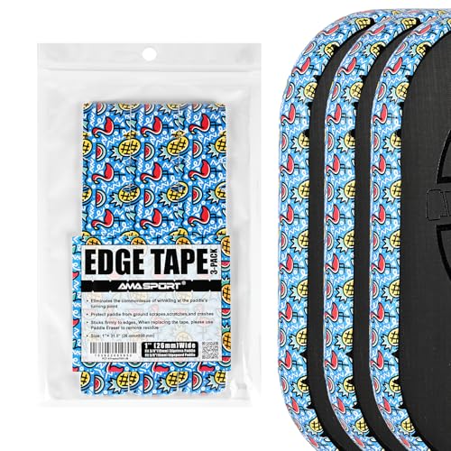 PICKLETECH Pickleball Edge Guard Tape – Pink Unicorn Pattern Edge Tape for Pickleball Paddle - Fit Perfectly Curved Edge - No Wrinkling - color: Tropical Vibes, size: Width 26mm