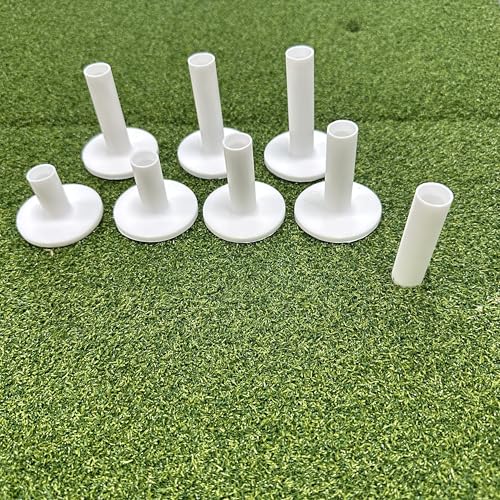 Rubber Golf Tees for Mats, Durability White Driving Range Tees, Value 8 Pack in Mixed Size