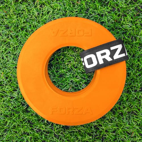 FORZA Flat Disc Ring Markers | Durable PVC Training Markers for Sports, Agility Drills & Skill Development - Pack of 10 - color: Fluro Orange