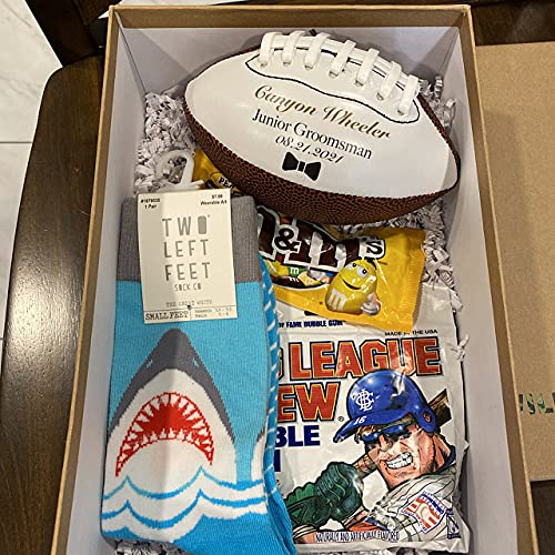 Custom Great Catch You’re Next Football for Wedding Garter Toss, Wedding Game, Wedding Reception, Wedding Favor | Personalize Football with Mr & Mrs Couple Names and Wedding Date - size: Mid Size 9", style: with Base