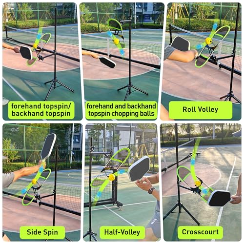 Pickleball Topspin Trainer,Tennis&Pickleball Practice Tool with 360° Angles and Height Adjustment, Portable Pickle Ball Training