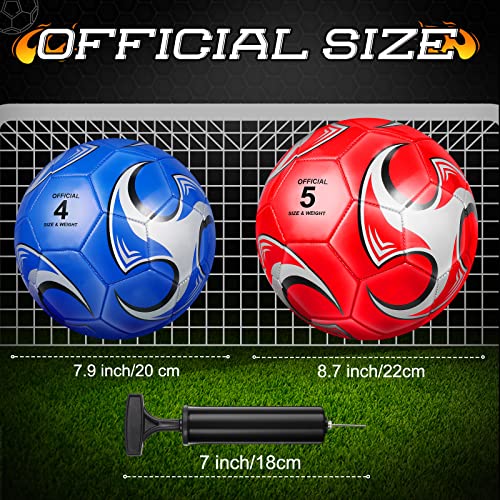 Lenwen 12 Pcs Soccer Balls with Pump Bulk Official Size 5 4 3 Kids Teens Adult Indoor Outdoor Sports Soccer Gift for Play Training Gift Party Back to School - size: Size 4, style: Classic Style