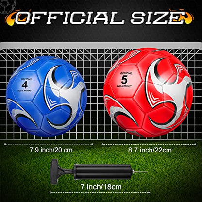 Lenwen 12 Pcs Soccer Balls with Pump Bulk Official Size 5 4 3 Kids Teens Adult Indoor Outdoor Sports Soccer Gift for Play Training Gift Party Back to School - size: Size 4, style: Classic Style