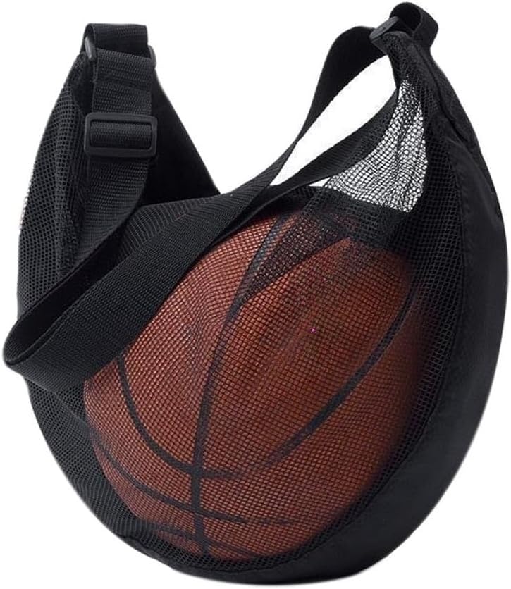 Large Capacity Mesh Sports Ball Bag Oxford Crossbody Shoulder Gym Training Sack for Basketball Football Volleyball