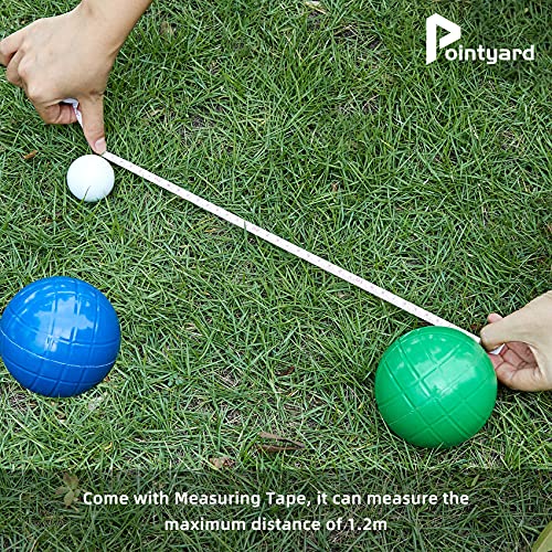 90mm Bocce Ball Set with 8 PE Balls, 1 Pallino, Carrying Bag, Measuring Tape - Family Game for Outdoor/Lawn/Beach/Park - size: 90mm