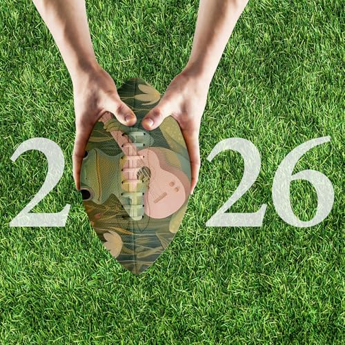 American Football, Official Size 11.9 x 7.3 Inch, Premium Composite Leather High-Grip Ball with Pro-Style Lacing, Unique Prints for Training, Games & Gifts - color: Frog Guitar