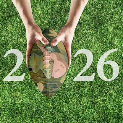 American Football, Official Size 11.9 x 7.3 Inch, Premium Composite Leather High-Grip Ball with Pro-Style Lacing, Unique Prints for Training, Games & Gifts - color: Frog Guitar