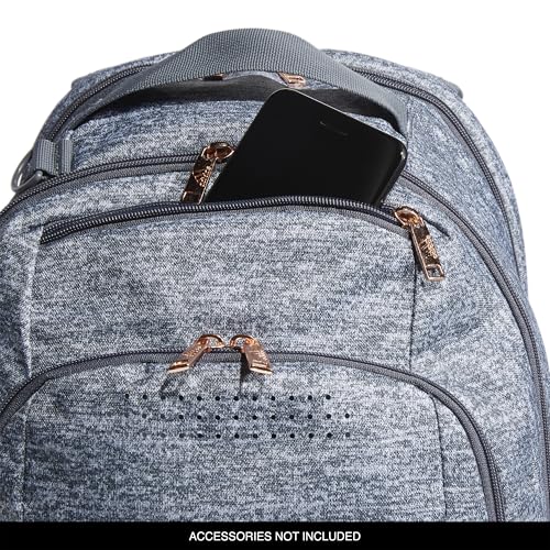 adidas Defender Sports Backpack with Shoe Compartment, Soccer Bag - color: Jersey Onix Grey/Onix Grey/Rose Gold