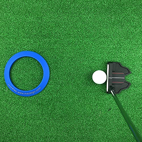 MAZEL Golf Putting Cup/Ring for Training Aid Indoor & Outdoor - All-Direction Practice Hole Putting Accuracy Trainer - color: Blue Ring
