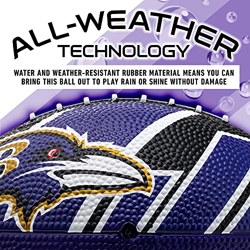 Franklin Sports NFL Team Footballs - Rubber Youth Mini Balls for All Teams - Kids 8.5" Football + Air Pump Sets - Official NFL Licensed - style: Baltimore Ravens