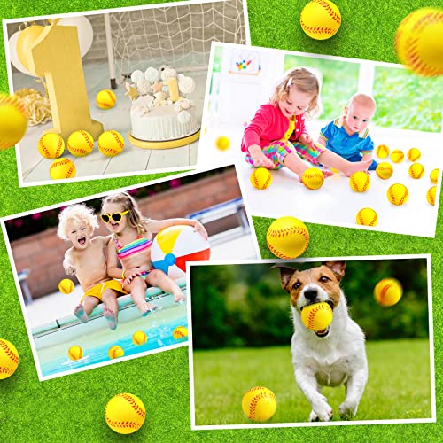 HyDren 100 Pack Mini Softball Stress Ball Foam Sports Balls Softball Party Favors Small Baseball Stress Ball for School Carnival Sport Party Decorations Birthday (4cm)