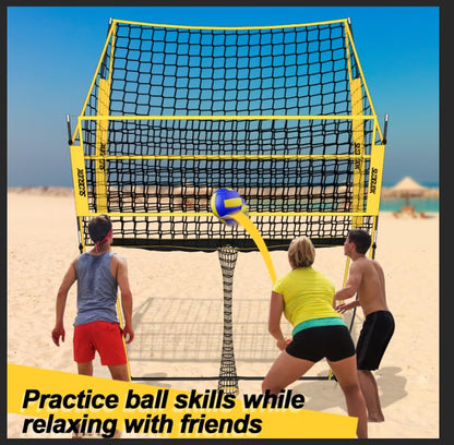 Volleyball Training Net, Portable Adjustable Trainer for Serving Spiking & Setting – 3-in-1 Height Settings for Kids Teens & Adults, Sturdy Steel Frame for Backyard Beach Gym Indoor/Outdoor Practice