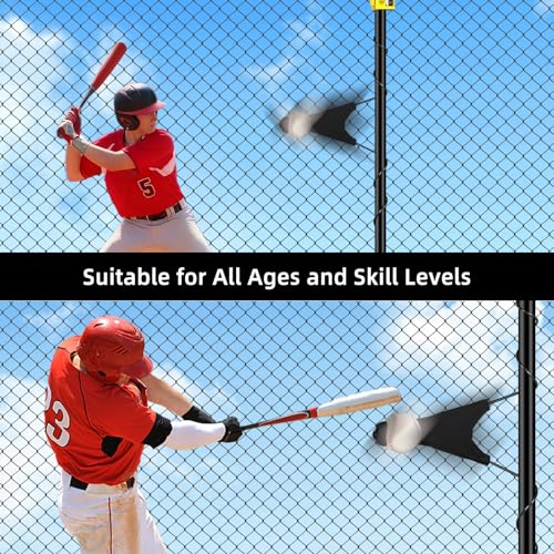 Batting Swing Trainer for Baseball and Softball, Portable Baseball Hitting Trainer, Solo Training Equipment for Beginners to Pros, Easy to Setup