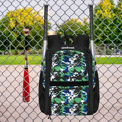 Goloni Youth Baseball Bag,Baseball Backpack with Shoes Compartment,Softball Bag with Fence Hook for T-Ball Bat & Equipment