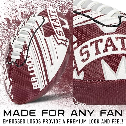 Franklin Sports NCAA Football - Youth Mini Football - 8.5" SPACELACE Easy Grip Texture - Perfect for Kids