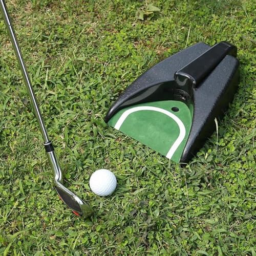 Golf Automatic Putting Cup, Golf Putting Mat, Ball Return Device with Green Slope Mat Sensor Hole Practice Training Aid