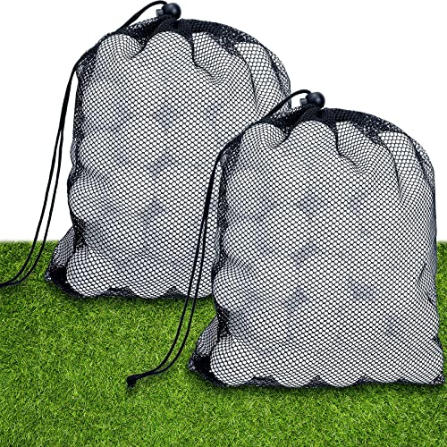Yunsailing 120 Pcs Plastic Practice Golf Balls Bulk Hollow Training Golf Balls with 2 Pcs Mesh Drawstring Storage Bags for Indoor Outdoor Training and Practice - color: White