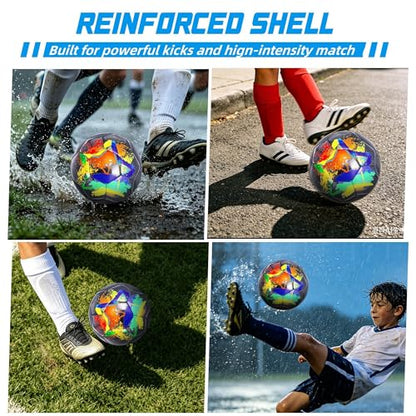 Size 4 Soccer Ball, Durable Long-Lasting Construction Soccer Balls for Kids Teens Boys Girls Youth Soccer Players Skill Practicing Training Gifts