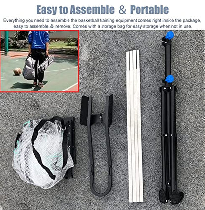 Basketball Hoop Returner Shot Return Apparatus - Metal Shooting Trainer for Time Saving Floor Standing Attachment Aid