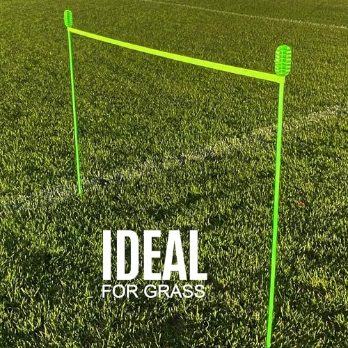 QUICKPLAY PRO Agility Poles (10x Adjustable 3ft to 6ft) for Turf & Court Training - style: Set of 10 Agility Poles + set of 5 base weights