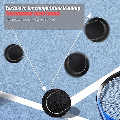 GKK 27 Pack Tennis Balls,Training Tennis Ball Pressure-Less Practising Bulk Tennis Balls for Youth/Beginners/Pet Dogs High Altitude Playing Balls - color: BLACK