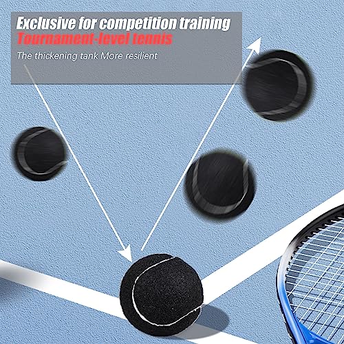 GKK 27 Pack Tennis Balls,Training Tennis Ball Pressure-Less Practising Bulk Tennis Balls for Youth/Beginners/Pet Dogs High Altitude Playing Balls - color: BLACK