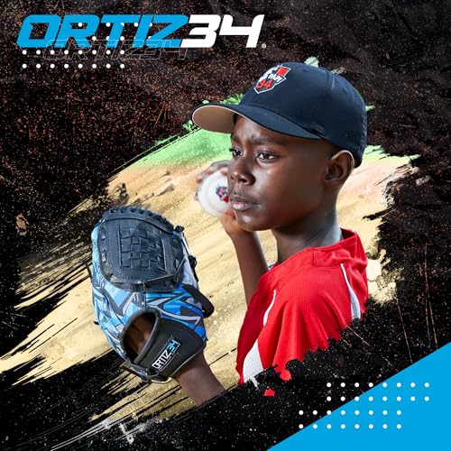 Ortiz34 Youth T-Ball Set, 25” Signature Aluminum T-Ball Bat with -10 Drop, Foam Core T-Ball, 9” Lightweight Youth Glove, Vibrant Graffiti Print