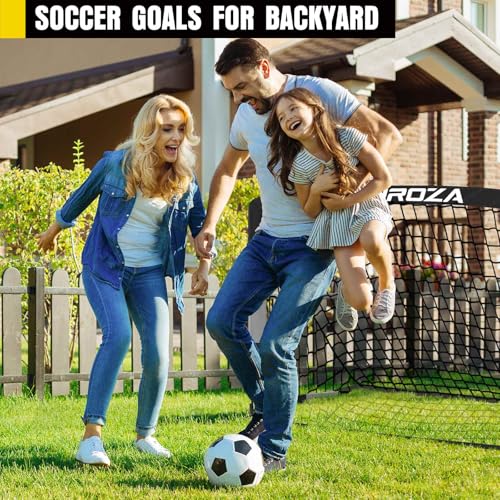 MUROZA Agility Ladder & Soccer Goal Training Set, 20ft Speed Ladder with Cones, Hurdles, Jump Rope & Parachute, Plus 2 Pack Pop Up Kids Soccer Goals with Ball & Cones for Backyard Sports Practice