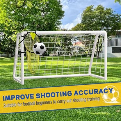 4 Pcs Yellow Soccer Goal Targets Portable Shooting Training Nets, Top Bins Precision Practice Aids for Football Goal Shooting Drills, Easy to Attach and Store for Backyard, Field, Home Use