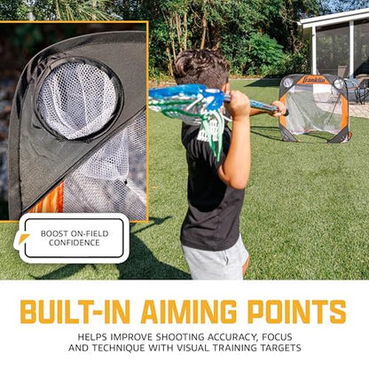 Franklin Sports Youth Lacrosse Pop-Up Goal – 3’x3’ Portable Net with Carrying Case – Backyard Practice Goal for Kids – Easy Setup with Ground Stakes – Improve Shooting Accuracy