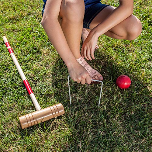 Champion Sports Outdoor Game Sets – Volleyball, Badminton, Tetherball, Bocce & Croquet - style: Outdoor Badminton Set
